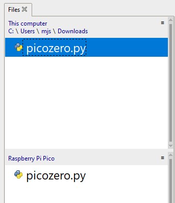 Raspberry Pi Pico fayl ko'ruvchisida ko'rsatilgan picozero.py fayli.